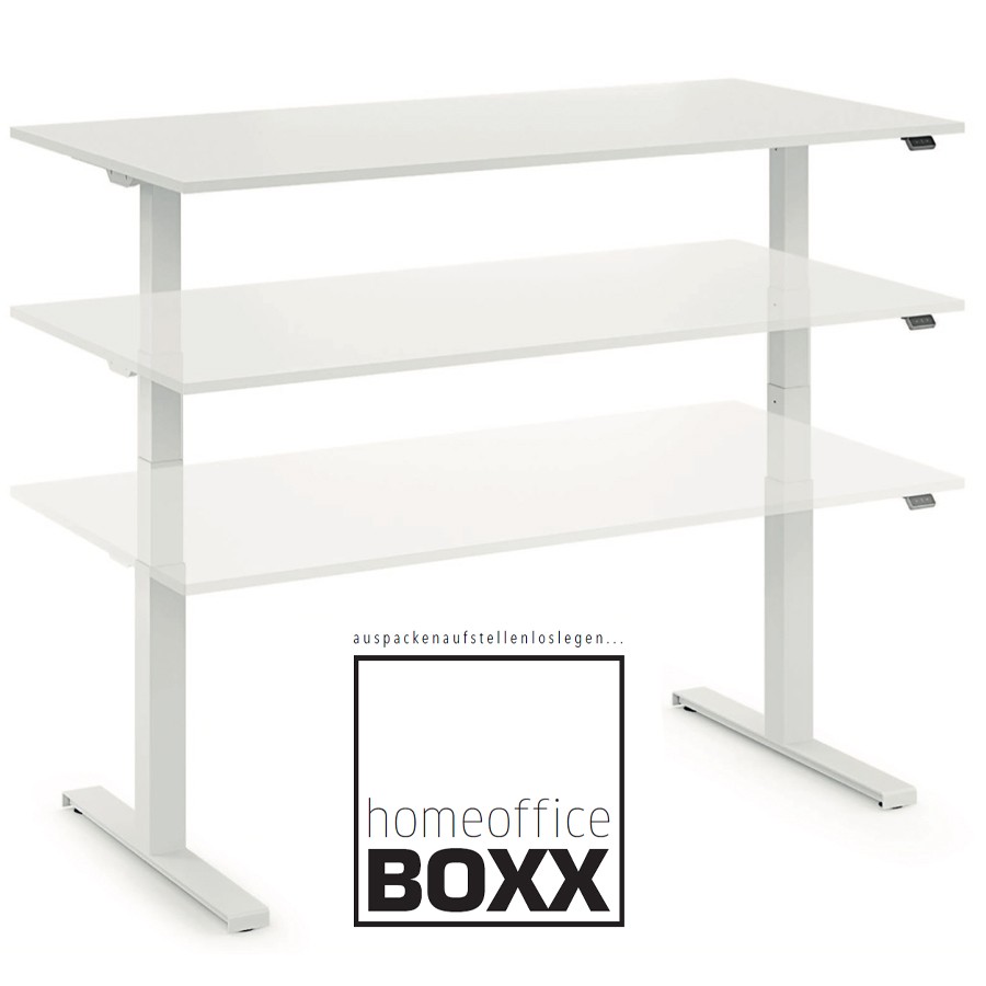 fm Büromöbel FM Homeoffice BOXX 1.0 - EASY GO weiß - elektrisch höhenverstellbarer Schreib... FM10035
