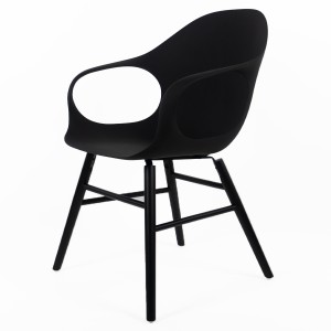 Vorschau: Kristalia ELEPHANT Stuhl mit Holzgestell Eiche schwarz Sitzschale schwarz - Ansicht schräg vorne Vorschau: Kristalia ELEPHANT Stuhl mit Holzgestell Eiche schwarz Sitzschale schwarz - Ansicht schräg vorne