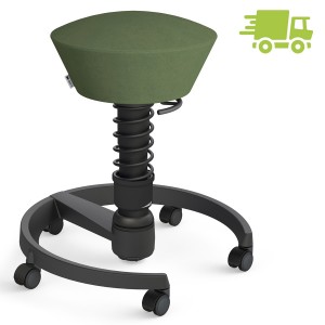 Aeris Swopper Mikrofaser grün mit Rollen - Gestell schwarz - Standardfeder Aeris Swopper Mikrofaser grün mit Rollen - Gestell schwarz - Standardfeder