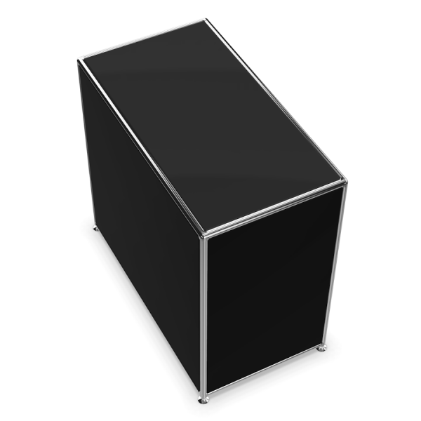 Bosse Modul Space Container auf Stellgleitern in Melamin Schwarz von oben