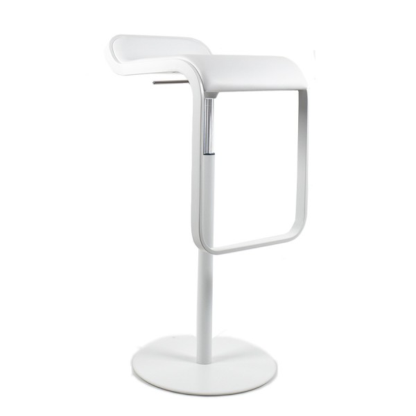 lapalma Lem Leder weiß - Gestell weiß lackiert - Gasfeder chrom matt