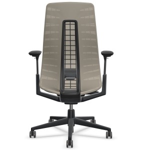 HAWORTH Fern Bürodrehstuhl braun mit Netzrücken - Gestell schwarz von hinten HAWORTH Fern Bürodrehstuhl braun mit Netzrücken - Gestell schwarz von hinten
