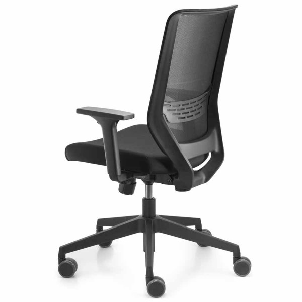 Trendoffice to-sync work mesh Drehstuhl in Schwarz - seitliche Ansicht