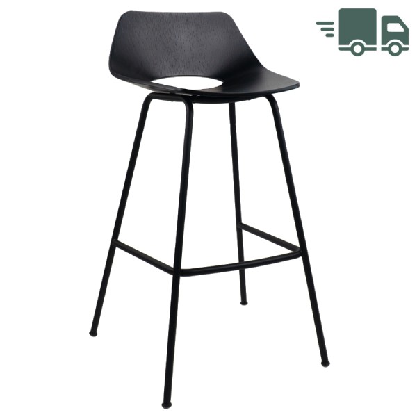 THONET S 661 H Barhocker | Edelholz schwarz | Gestell schwarz matt günstig online kaufen