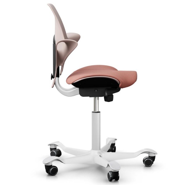 HAG CAPISCO PULS 8020 rosa mit Stoff Select rosa - Gestell weiß - Seitenansicht