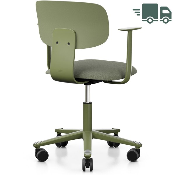 HAG Tion 2140 Bürostuhl Moss Grey mit Armlehnen - Sitz Stoff Cura - Rückenschale Kunststoff