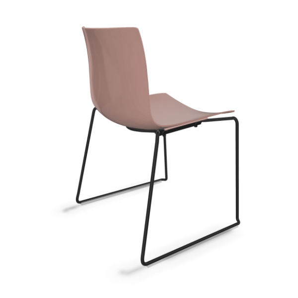 Arper Catifa 46 0278 einfarbig altrosa mit gestell schwarz