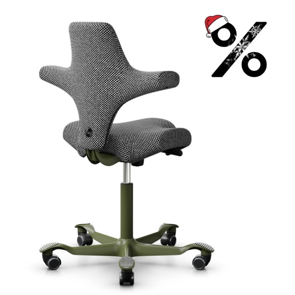 HAG Capisco 8106 mit Designstoff Sisu black and white | Gestell Moss Grey