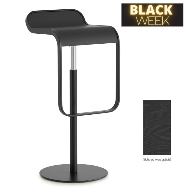 lapalma LEM S80 Barhocker | Sitz Eiche schwarz gebeizt | Gasfeder chrom | G günstig online kaufen