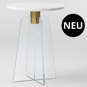 MILLION Copenhagen CUPOLA Side Table - graue Marmorplatte - transparenter Glasfuß MILLION Copenhagen CUPOLA Side Table - graue Marmorplatte - transparenter Glasfuß