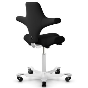 HAG CAPISCO 8106 Stoff Xtreme schwarz mit Sattelsitz - Gestell weiß HAG CAPISCO 8106 Stoff Xtreme schwarz mit Sattelsitz - Gestell weiß