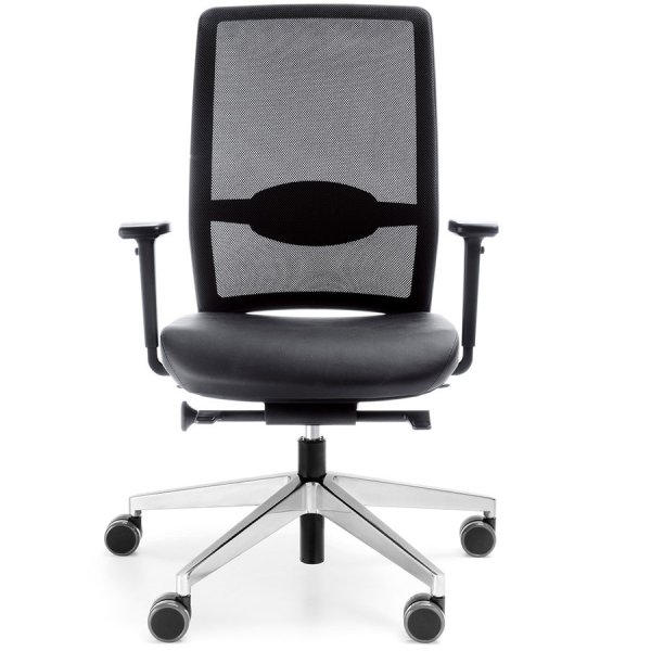 Profim Veris Net 101 SFL Bürodrehstuhl | Stoff Next | Netzrücken | Konfigurator Profim Veris Net Netzrücken schwarz - Sitzbezug Next NX-16 schwarz - Alufußkreuz poliert - Front