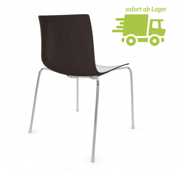 arper catifa 46 0251 braun-weiss Gestell verchromt