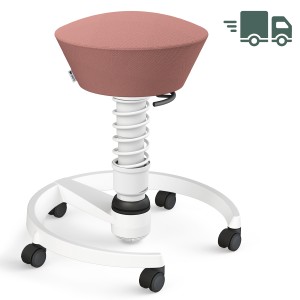 Aeris Swopper Select Wolle blassrosa mit Rollen - Gestell weiß - Standardfeder Aeris Swopper Select Wolle blassrosa mit Rollen - Gestell weiß - Standardfeder