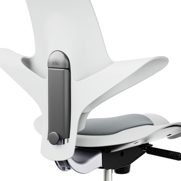 hag capisco 8010 weiß, Gestell silber, Bezug Nex 094 grau