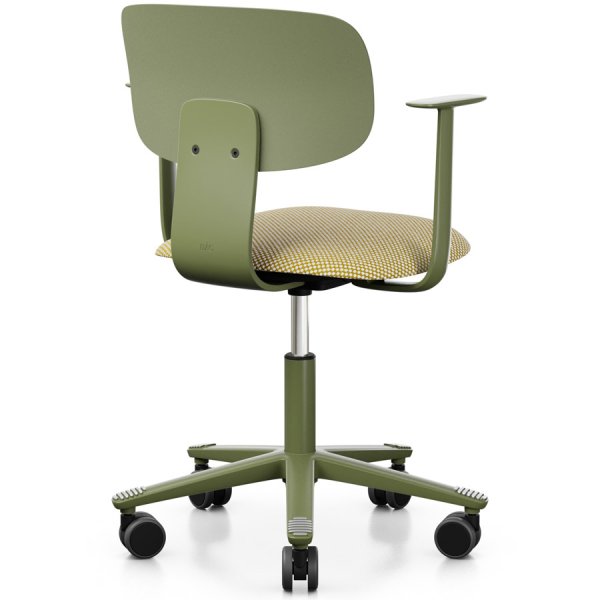 HAG Tion 2140 Bürostuhl mit Armlehnen Moss Grey- Sitz Stoff Sisu 405 - Rückenschale Kunststoff