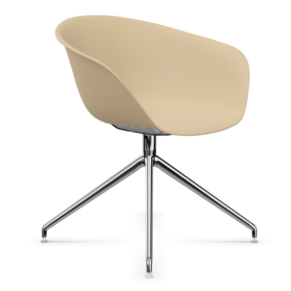 Arper DUNA 02 taubengrau Schale Gestell Aluminium glänzend