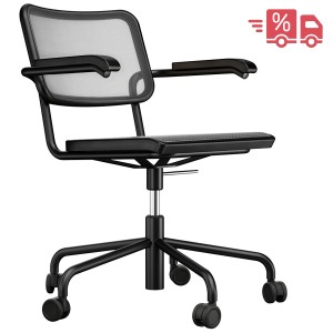 THONET Drehsessel S 64 NDR Netzbespannung mit Armlehnen - Fußkreuz schwarz THONET Drehsessel S 64 NDR Netzbespannung mit Armlehnen - Fußkreuz schwarz