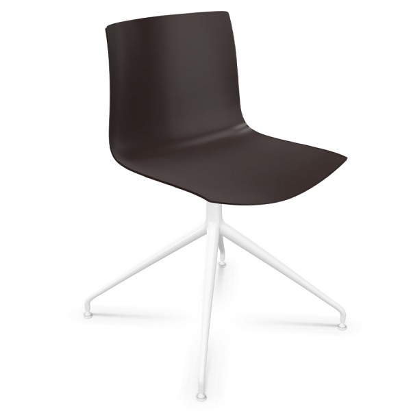 Arper CATIFA 46 0368 einfarbig braun - Gestell Alu weiß