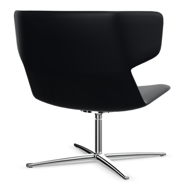 LD Seating Ohrendrehsessel FLEXI Gestell chrom in schwarz von hinten