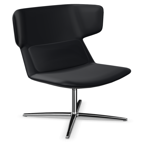 LD Seating Ohrendrehsessel FLEXI Gestell chrom in schwarz