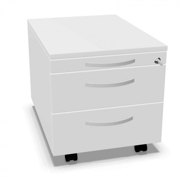 Palmberg Rollcontainer weiß mit Bogengriff chrom