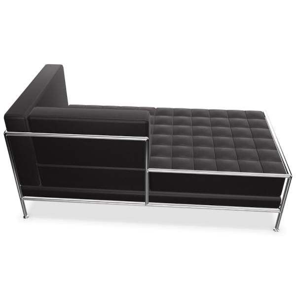 Bosse Modul Space haiselongue mit rechter Armlehne in Leder Schwarz von hinten