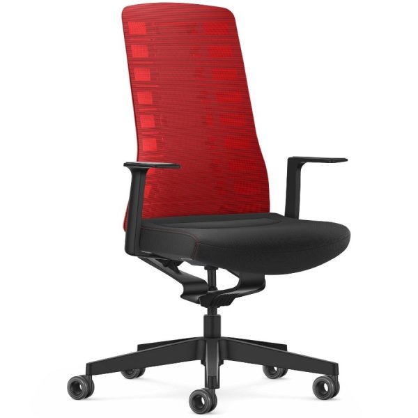 Interstuhl PURE ACTIVE Edition Bürostuhl mit Netzrücken - Variante rot-schw günstig online kaufen