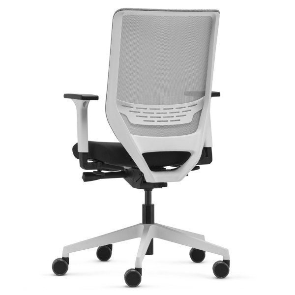 Trendoffice to-sync work mesh Drehstuhl Pro White - seitliche Rückansicht