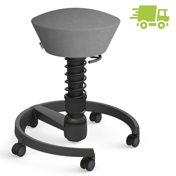 Aeris Swopper Mikrofaser Comfort grau mit Rollen - Gestell schwarz