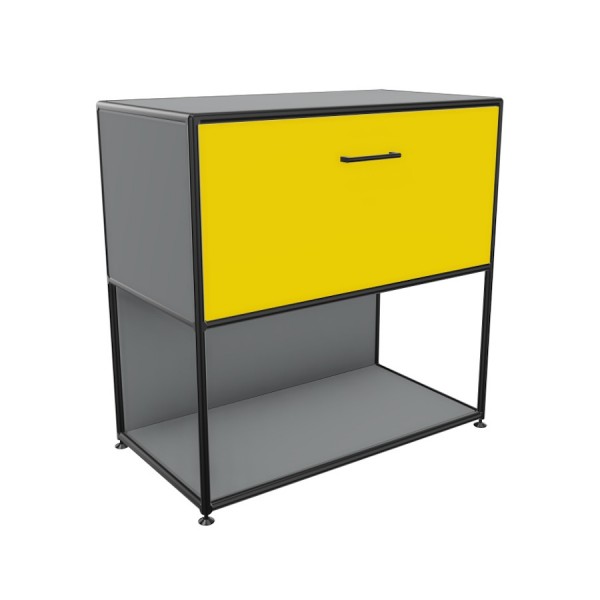 Bosse Regal Black Edition Höhe 2 OH Breite 80 cm in Le Corbusier mit Klappe
