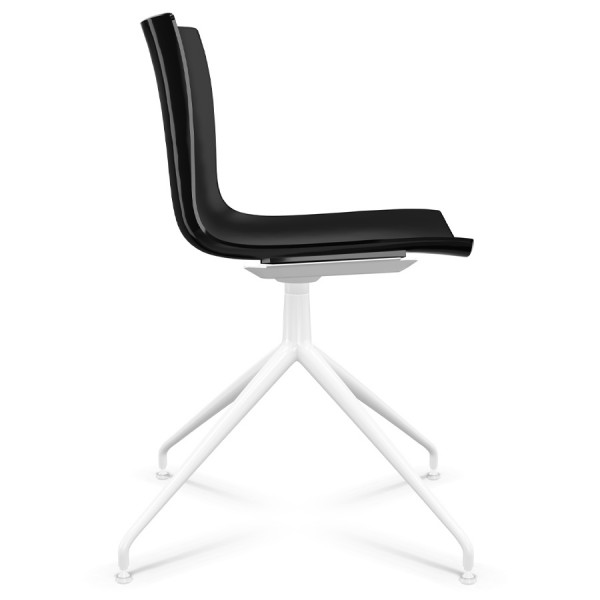 Arper CATIFA 46 0368 einfarbig schwarz - Gestell Alu weiß - seitlich