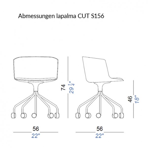 lapalma CUT S188 Stuhl gepolstert mit Rollen
