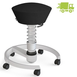 Aeris Swopper Mikrofaser Comfort schwarz mit Rollen - Gestell hellgrau - Standardfeder Aeris Swopper Mikrofaser Comfort schwarz mit Rollen - Gestell hellgrau - Standardfeder