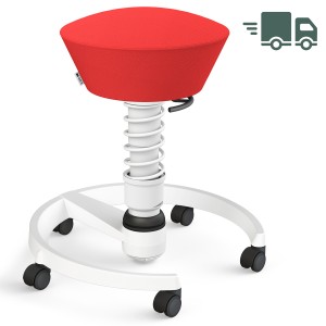Aeris Swopper Select Wolle korallenrot - Rollen - Gestell weiß - Standardfeder Aeris Swopper Select Wolle korallenrot - Rollen - Gestell weiß - Standardfeder
