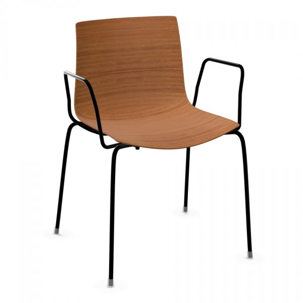 Arper CATIFA 46 0351 Eiche mit Gestell schwarz und Armlehnen