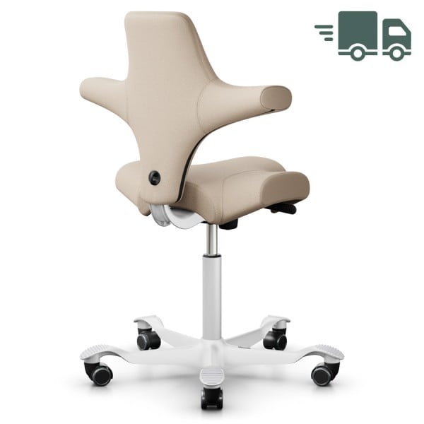 HAG CAPISCO 8106 Stoff Select hellbeige mit Sattelsitz - Gestell weiß