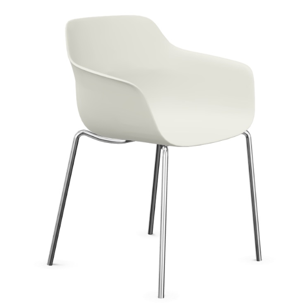 Brunner Crona light Sessel in stone mit Gestell verchromt