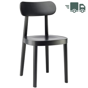 THONET 118 M Holzstuhl mit Muldensitz Buche gebeizt schwarz THONET 118 M Holzstuhl mit Muldensitz Buche gebeizt schwarz