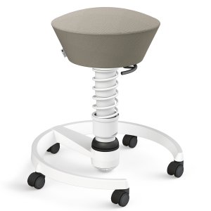 Aeris Swopper Select Wolle steingrau - Rollen - Gestell weiß - Standardfeder Aeris Swopper Select Wolle steingrau - Rollen - Gestell weiß - Standardfeder