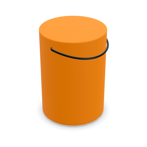 Bejot Point H Sitzhocker bond orange mit schwarzem Griff