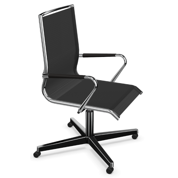 LD Seating Pluto Konferenzdreher Netz schwarz von der Seite