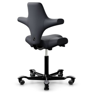 HAG CAPISCO 8106 Lederbezug Anthrazit Sattelsitz - Gestell schwarz HAG CAPISCO 8106 Lederbezug Anthrazit Sattelsitz - Gestell schwarz
