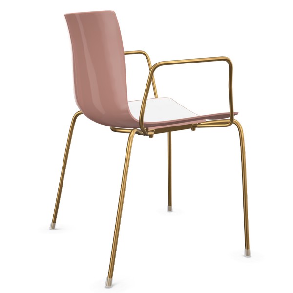 Arper CATIFA 46 0251 Vierfuß bicolor - Gestell aus Messing mit Armlehnen