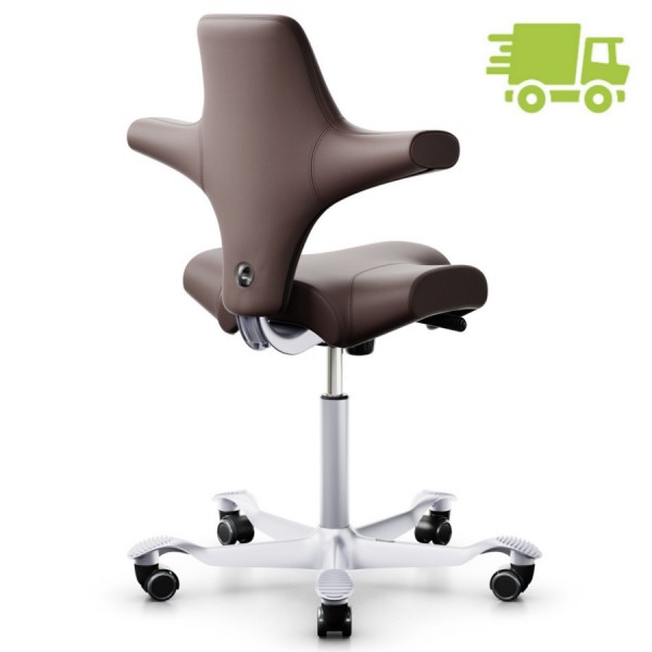 HAG CAPISCO 8106 Lederbezug braun Sattelsitz Gestell silbergrau - schnell geliefert