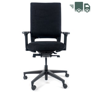 Klöber Mera98 Schwarz mit Bezug Comfort+ und Alufußkreuz - Front Klöber Mera98 Schwarz mit Bezug Comfort+ und Alufußkreuz - Front