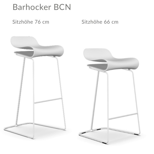Kristalia BCN Barhocker 76 cm und 66 cm