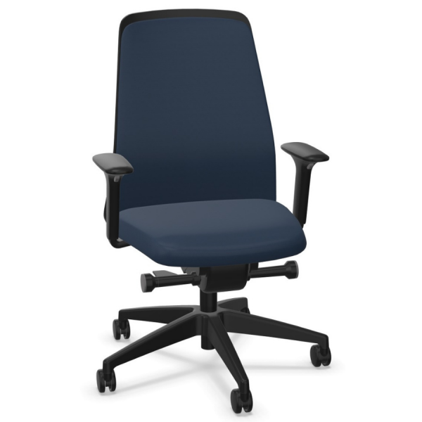 Interstuhl EVERYis1 (EV311) Bürostuhl schwarz mit Chillback Rückenlehne Farbe saphirblau
