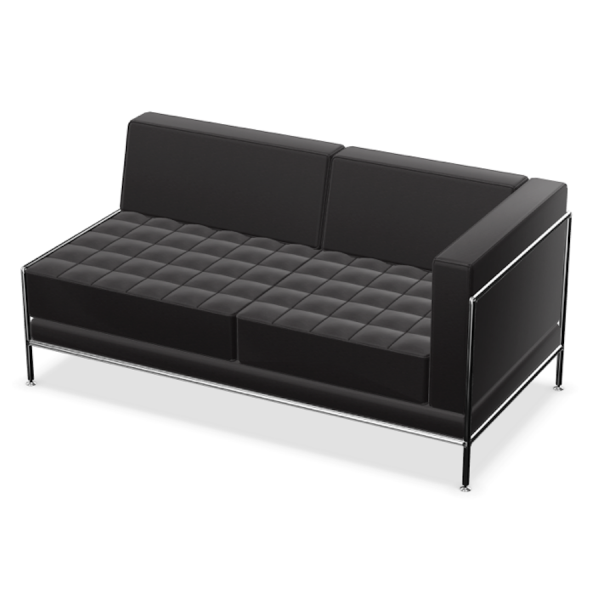 Bosse Modul Space Sofa mit Armlehne lrechts in Leder Schwarz