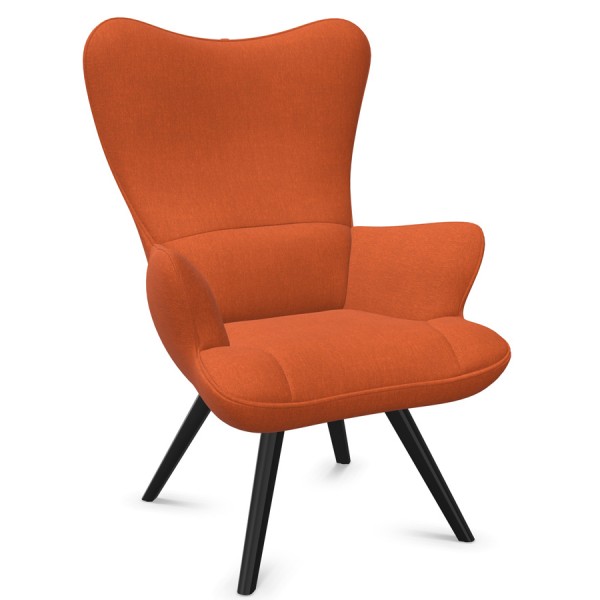 W. Schillig Cozy Sessel mit Holzgestell - Farbe mandarin